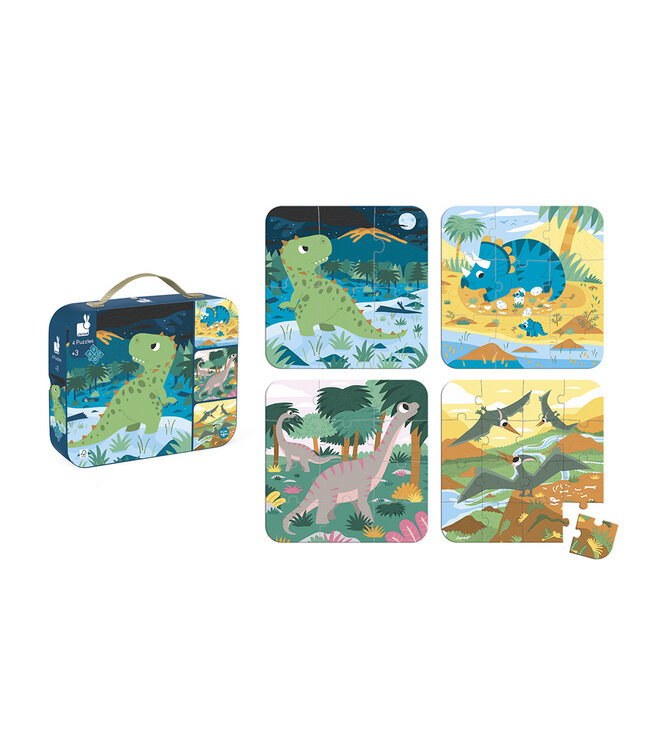 Janod Janod Puzzel - 4 puzzels Dinosaurus