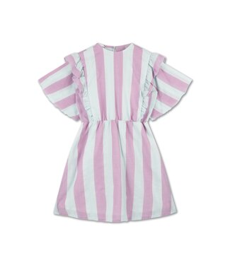 Repose AMS ruffle dress soft aqua violet stripe