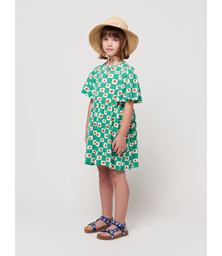 Bobo Choses Tomato all over ruffle sleeves dress