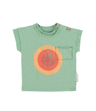 Piupiuchick t'shirt | B green w/ multicolor circle print