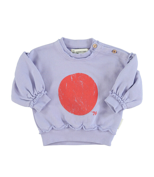 Piupiuchick Sweatshirt w/ balloon sleeves | lavender w/ red circle print