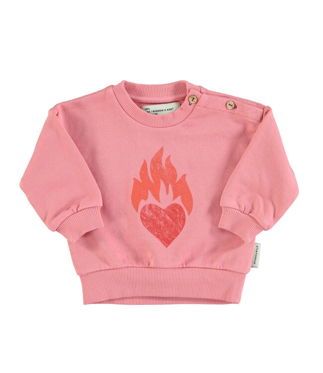 Piupiuchick sweatshirt | B pink w/ heart print