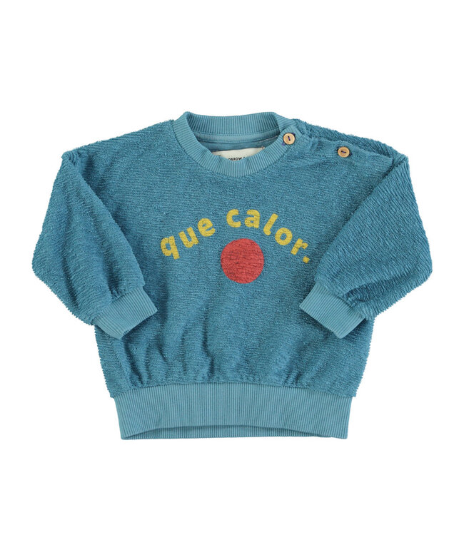 Piupiuchick sweatshirt |B blue w/ "que calor" print