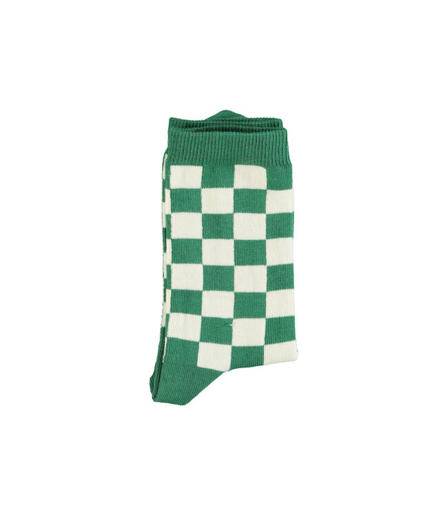 Piupiuchick socks | ecru & green checkered