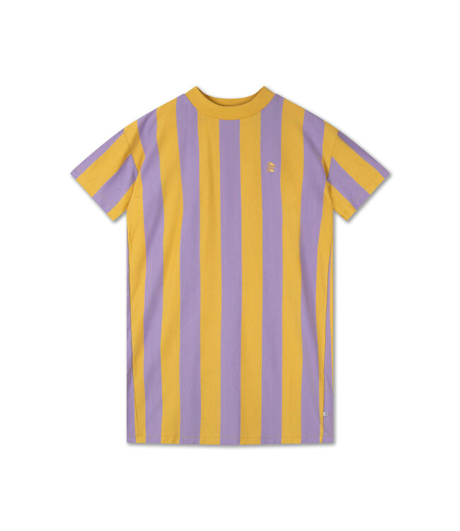 Repose AMS boxy tee dress golden violet block stripe