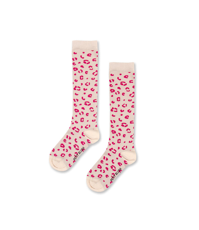 Petit Blush Knee socks Leopard berry red