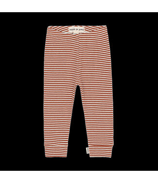 House of Jamie Rib Leggings Baked Apple Small Stripes