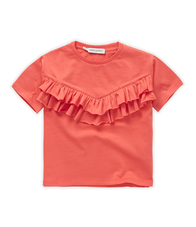 Sproet & Sprout T-shirt ruffle coral