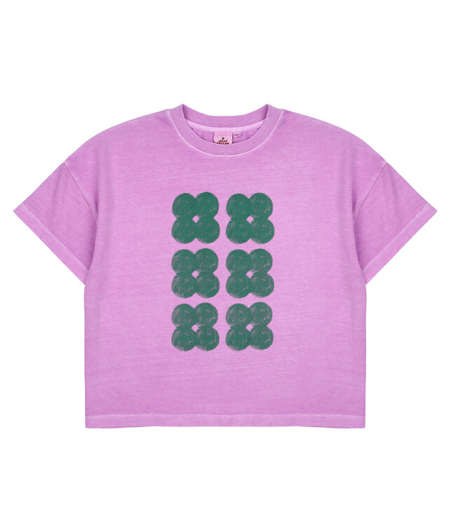 Jelly Mallow Clover Pigment T-Shirt Purple