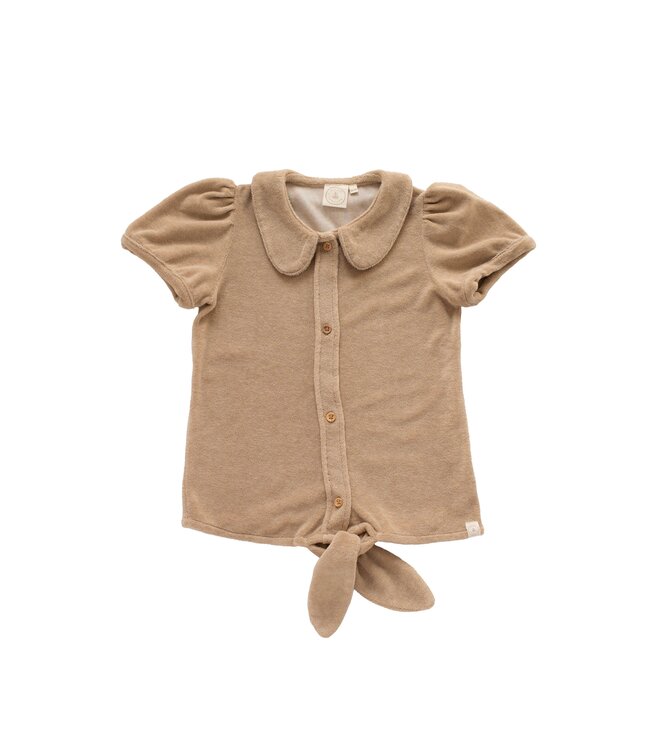 Navy Natural Faye blouse bath terry ginger root