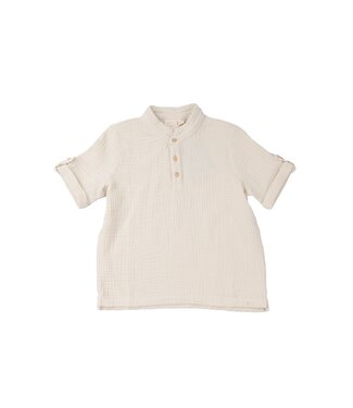 Navy Natural Boys polo mousseline white swan