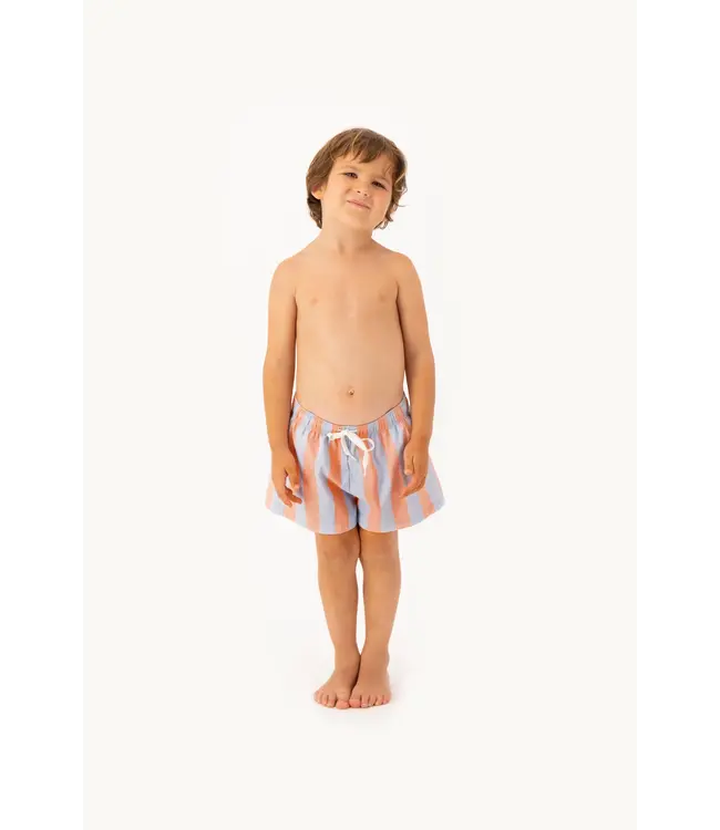 Tiny Cottons STRIPES TRUNKS blue-grey/papaya