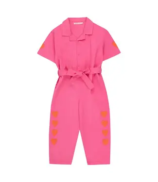 Tiny Cottons HEARTS JUMPSUIT dark pink