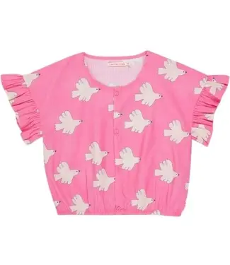 Tiny Cottons DOVES FRILL BLOUSE dark pink