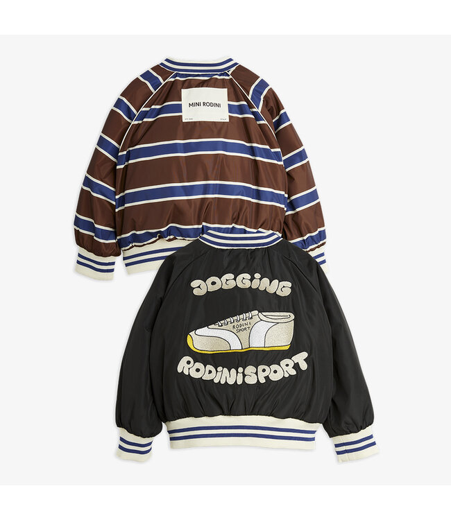 Mini Rodini Stripe reversible baseball jacket