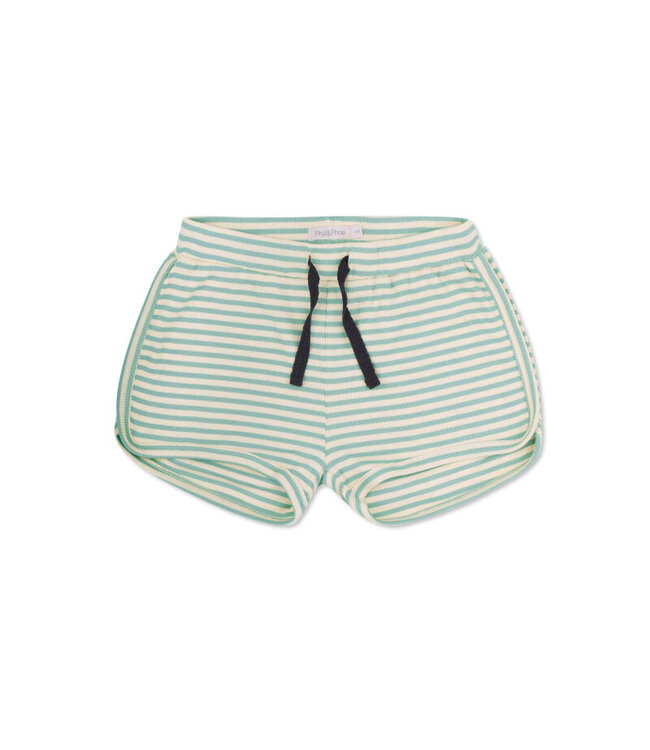 Phil&Phae Rib shorts stripes Sea foam