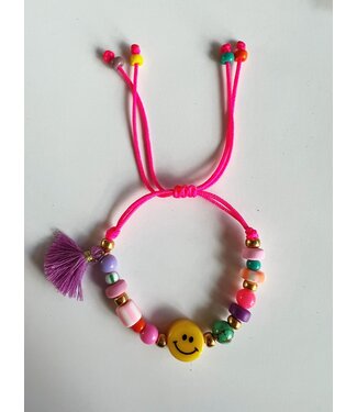 ByMelo Armbandje smiley roze