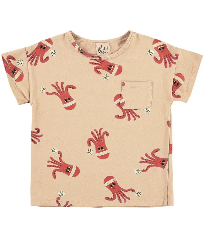 Lötiekids Tshirt short sleeve Octopuses latte