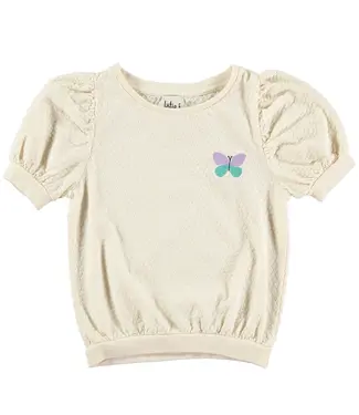 Lötiekids Textured blouse tee Butterfly offwhite