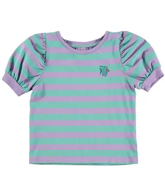 Lötiekids Textured blouse tee Stripes&Fish mauve