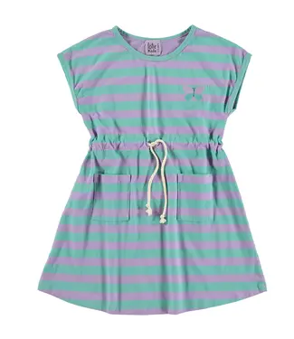 Lötiekids Waist drawstring dress Stripes&butterfly