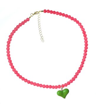 LMDI HEART NECKLACE RED & GREEN