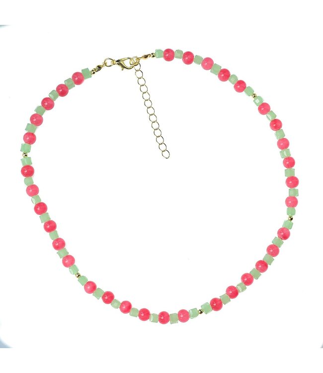 LMDI BEADED NECKLACE RED & GREEN
