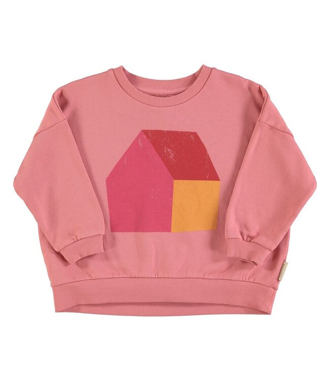 Piupiuchick Sweatshirt | Pink w/ multicolor house print