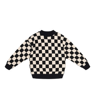 Salty Stitch Checker Sweater - Zwart/Beige