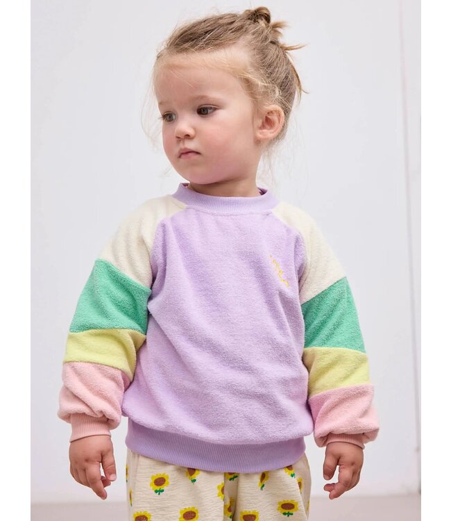 Bobo Choses Lila Color Block terry cloth sweatshirt