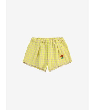 Bobo Choses Vichy ruffle woven shorts