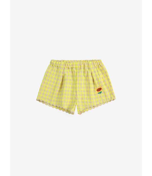 Bobo Choses Vichy ruffle woven shorts