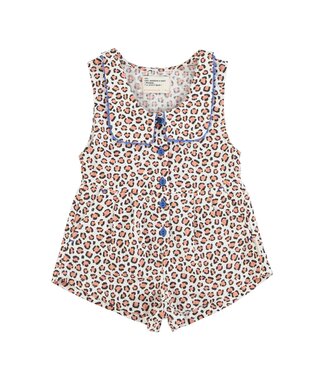 Piupiuchick short jumpsuit | ecru animal print