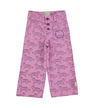Piupiuchick flare trousers | lavender w/ black tigers