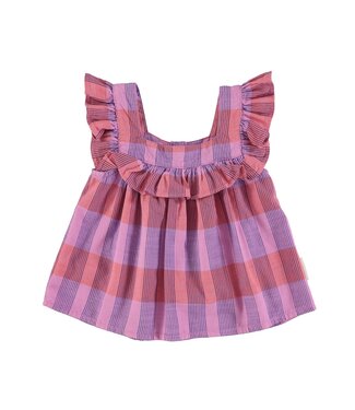 Piupiuchick sleeveless blouse | lavender checkered
