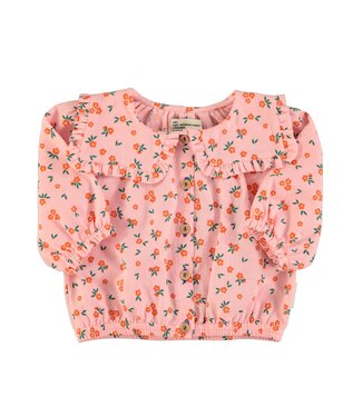 Piupiuchick blouse w/ sailor collar | pink flowers