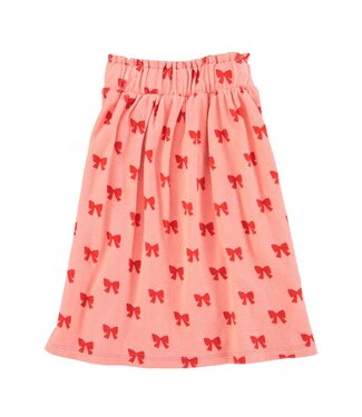 Piupiuchick long skirt | pink w/ red bows