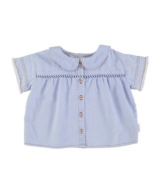 Piupiuchick peter pan collar shirt | light blue soft denim