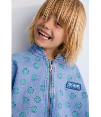 The New Society Smiley Denim Bomber