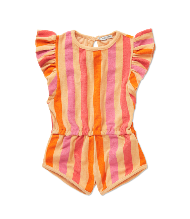 Sproet & Sprout Ruffle terry jumpsuit stripes