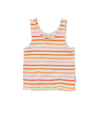 Sproet & Sprout Cropped singlet waffle stripes