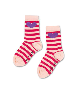 Petit Blush Socks stripes purple heart