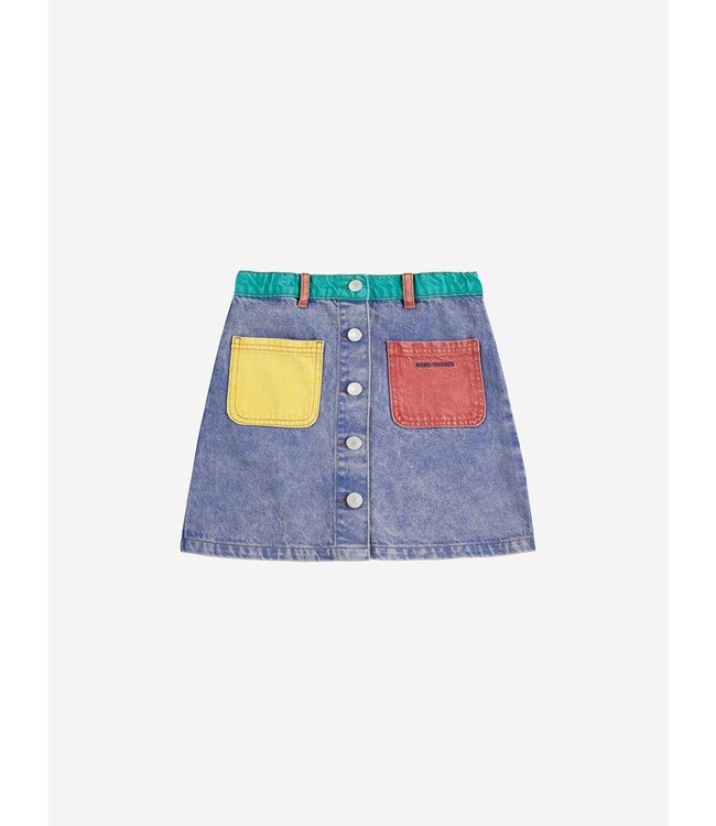 Bobo Choses Color block denim skirt