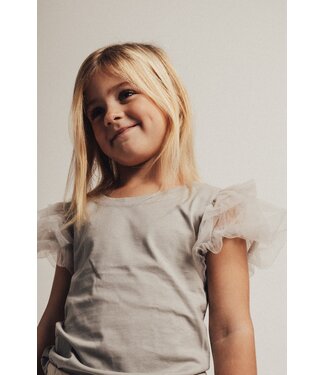 Baje Studio Coco ruffle top Blue steel