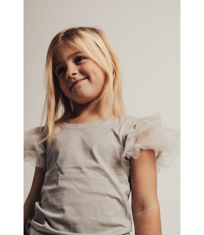 Baje Studio Coco ruffle top Blue steel