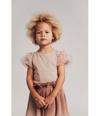 Baje Studio Coco ruffle top Rose salmon