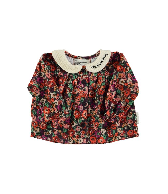 Piupiuchick Peter pan collar blouse | Multicolor flowers B