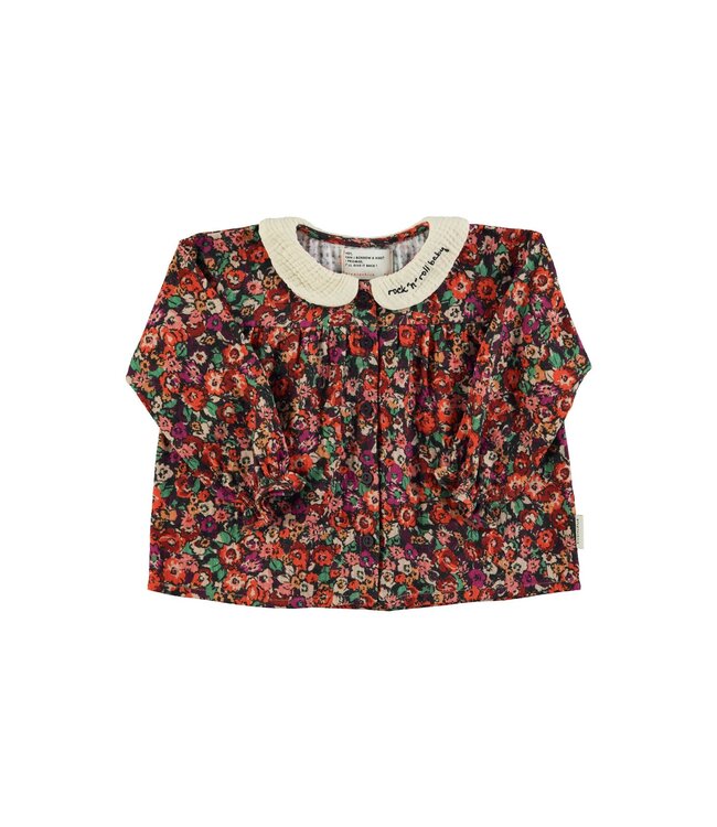 Piupiuchick Peter pan collar blouse | Multicolor flowers