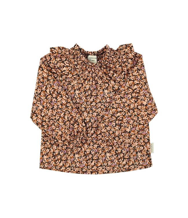 Piupiuchick Blouse | Light pink & brown flowers