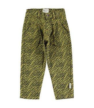 Piupiuchick Mom fit trousers | Olive green w/ zebra print